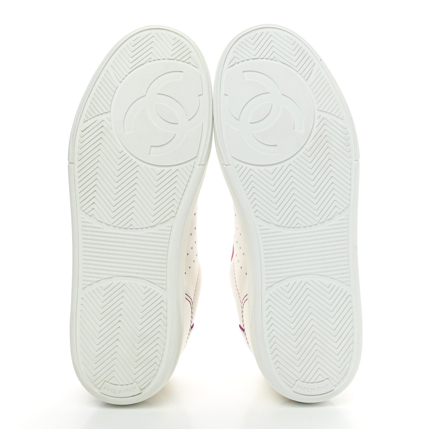 Chanel Calfskin Womens Logo Sneakers 39 White Pink 5 of 7