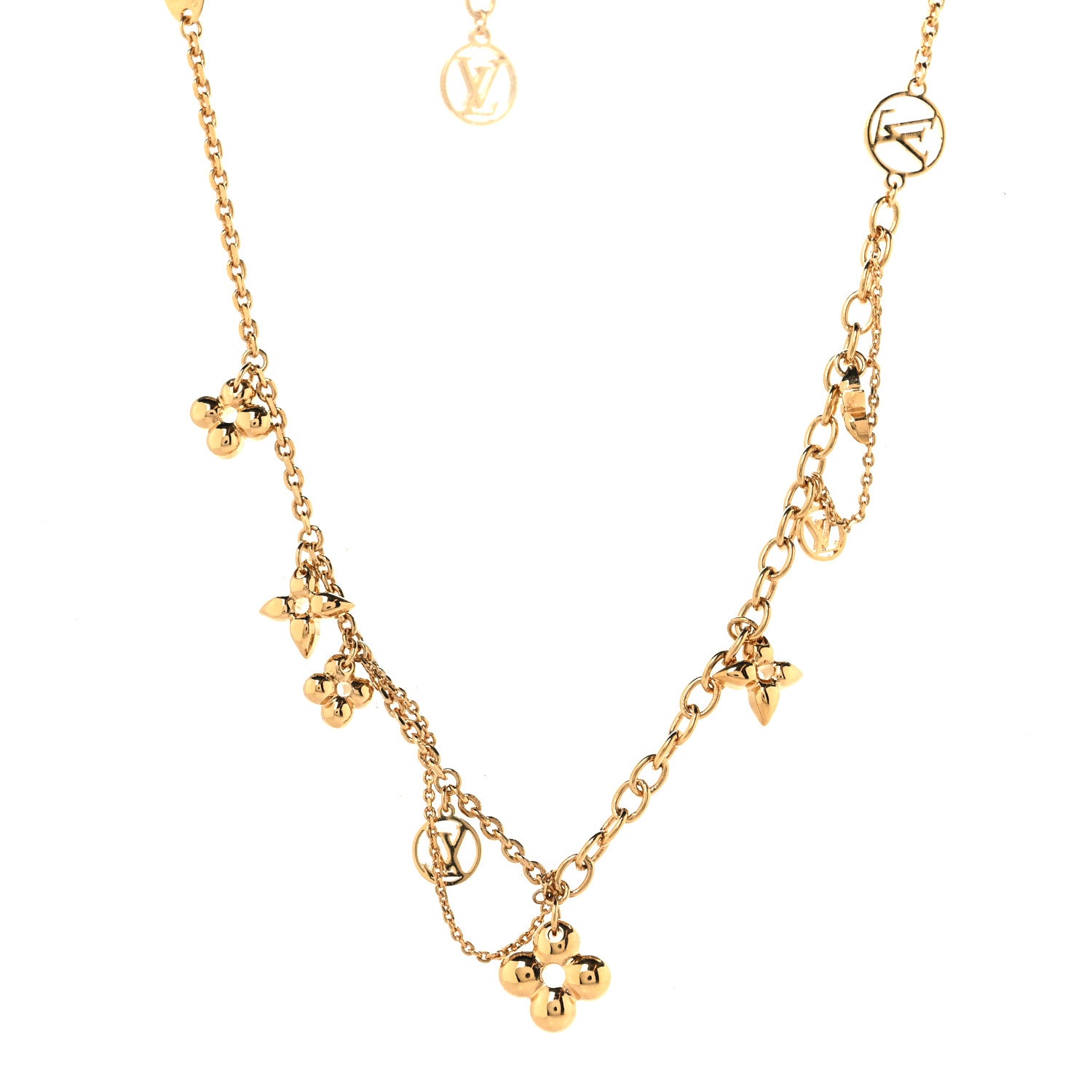 Louis Vuitton Metal Blooming Supple Necklace Gold 1 of 7