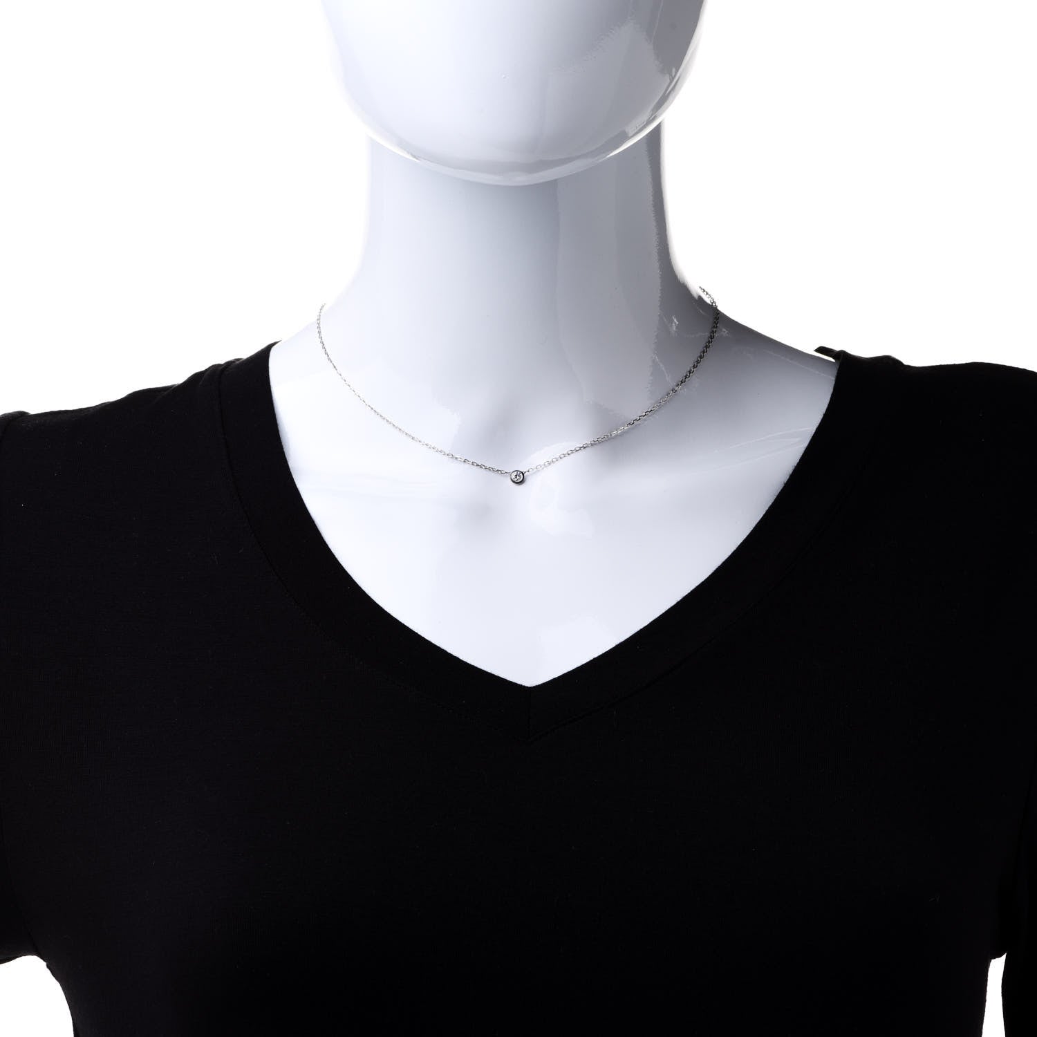 Cartier 18K White Gold Diamond SM D'Amour Pendant Necklace 2 of 7