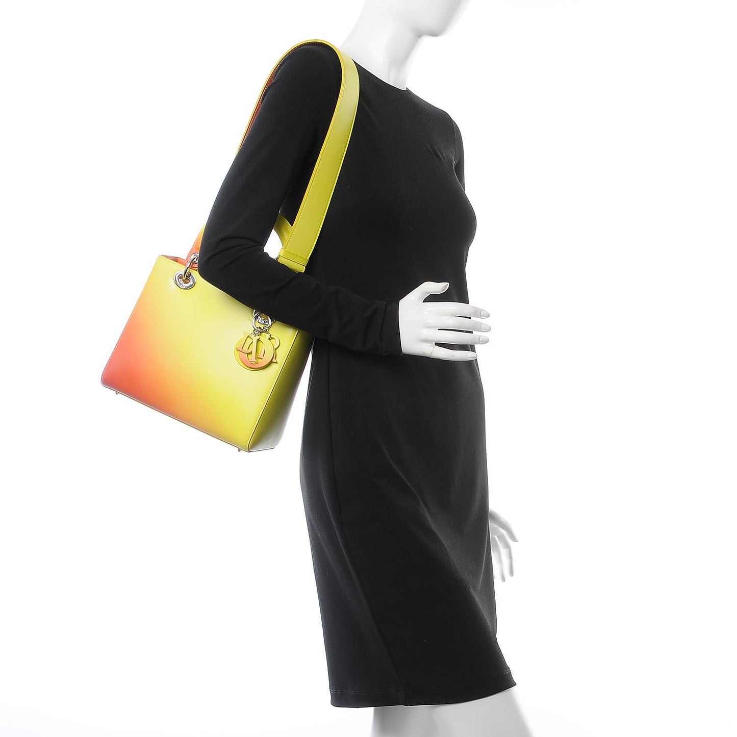 Box Calfskin Gradient Small Diorissimo Yellow Orange