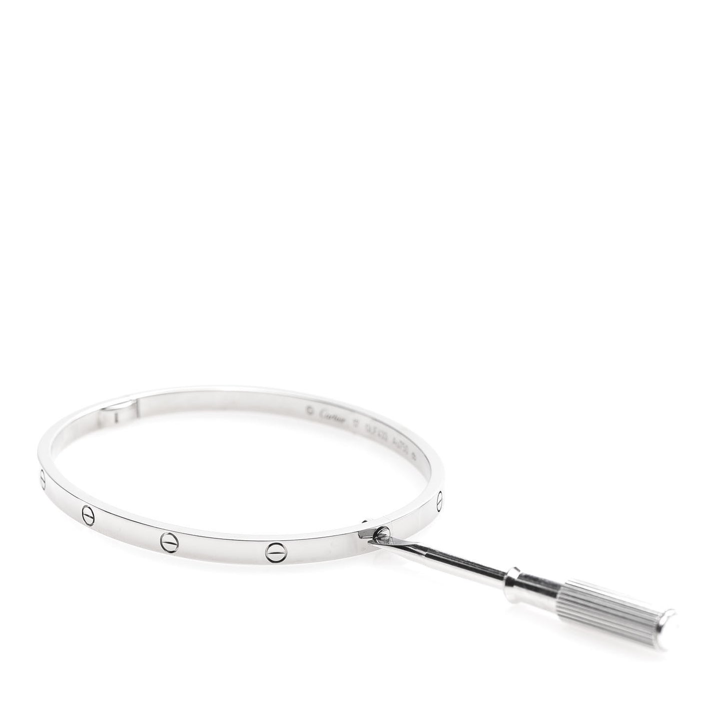 18K White Gold Small LOVE Bracelet 17
