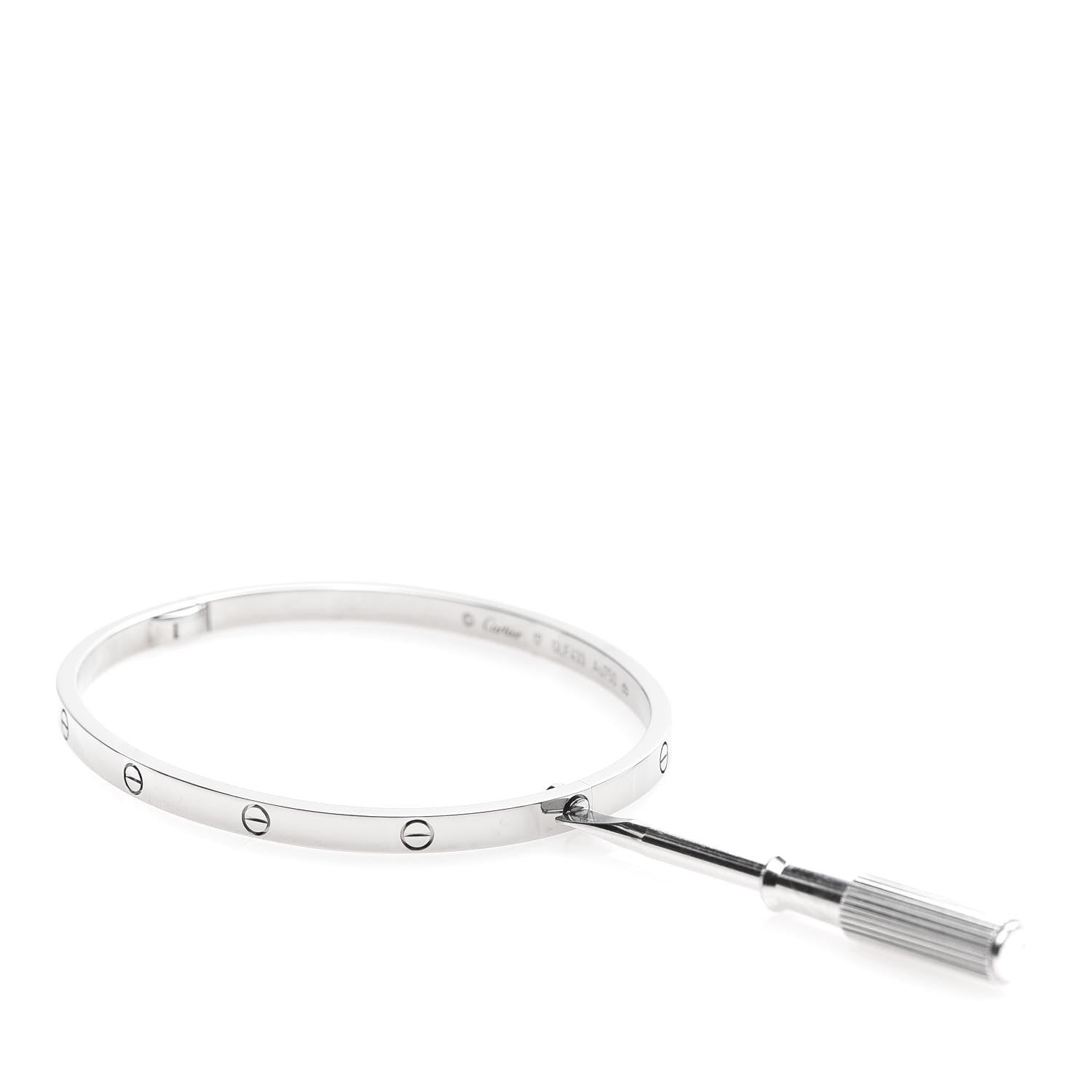 Cartier 18K White Gold Small LOVE Bracelet 17 4 of 6