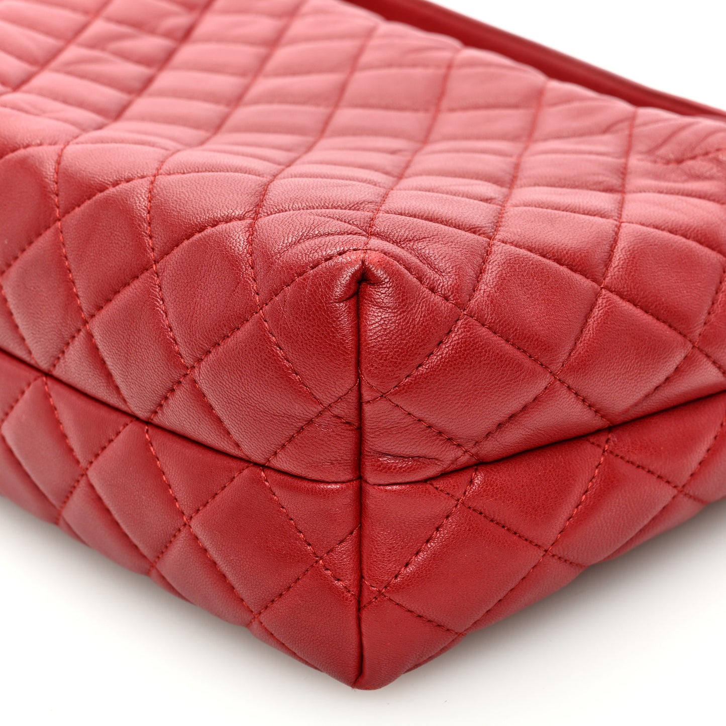 Lambskin Quilted Small Hobo Red