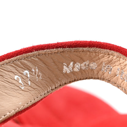 Prada Camoscio Crisscross Platform 25/85mm Sandals 37.5 Red 10 of 10