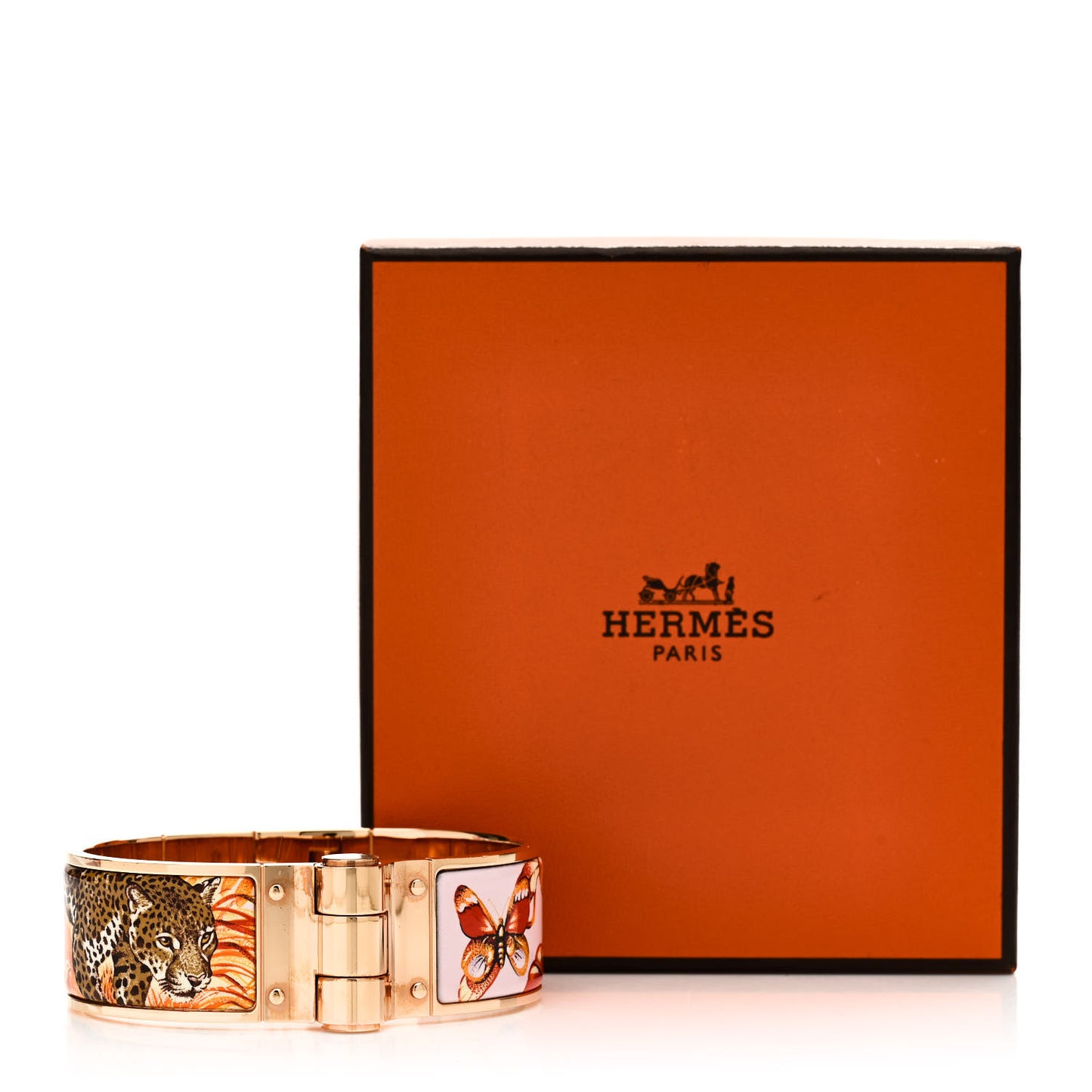 Enamel Printed Equateur Wide Hinged Bracelet L La Vie En Orange