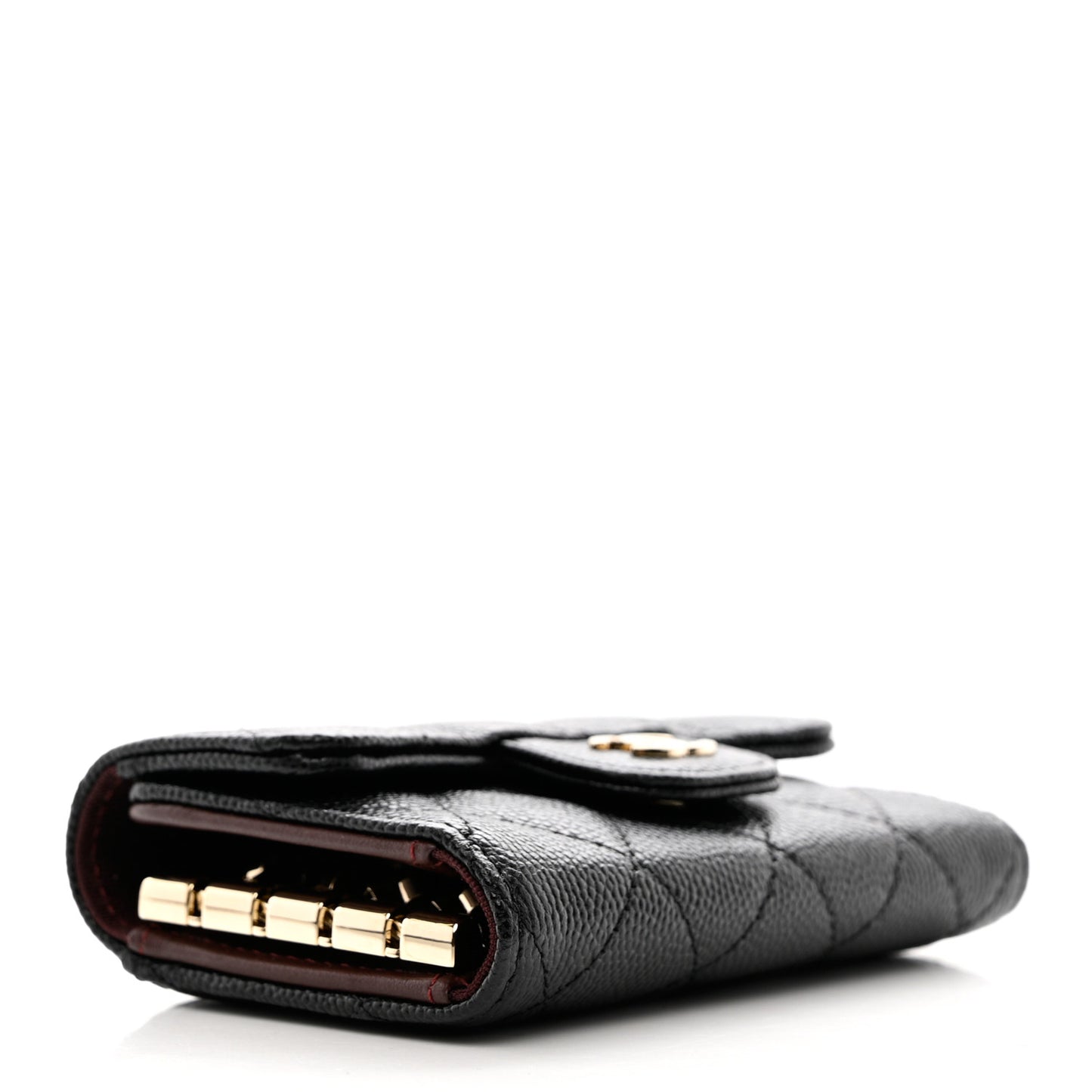 Caviar Quilted Classic 4 Key Holder Wallet Black