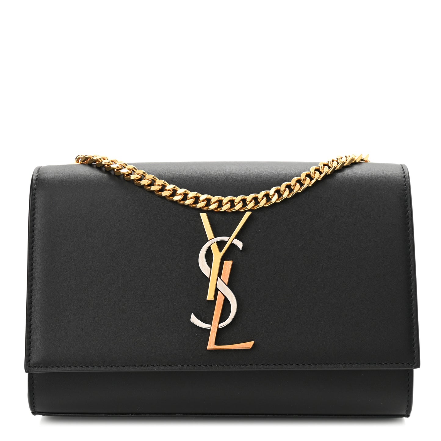 Calfskin Small Monogram Kate Satchel Black
