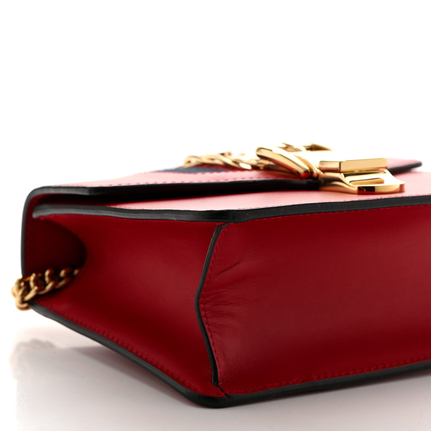Gucci Calfskin Mini Sylvie Chain Shoulder Bag Hibiscus Red 9 of 10