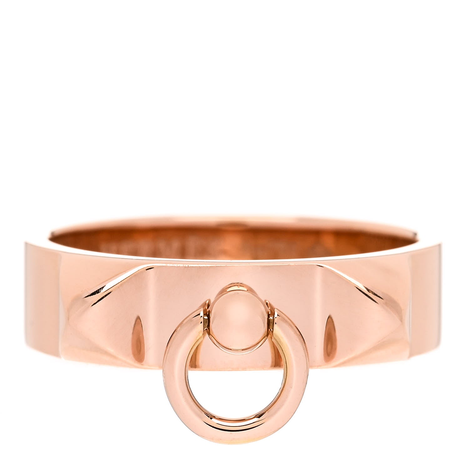 Hermes 18K Rose Gold PM Collier De Chien Ring 54 7 1 of 4