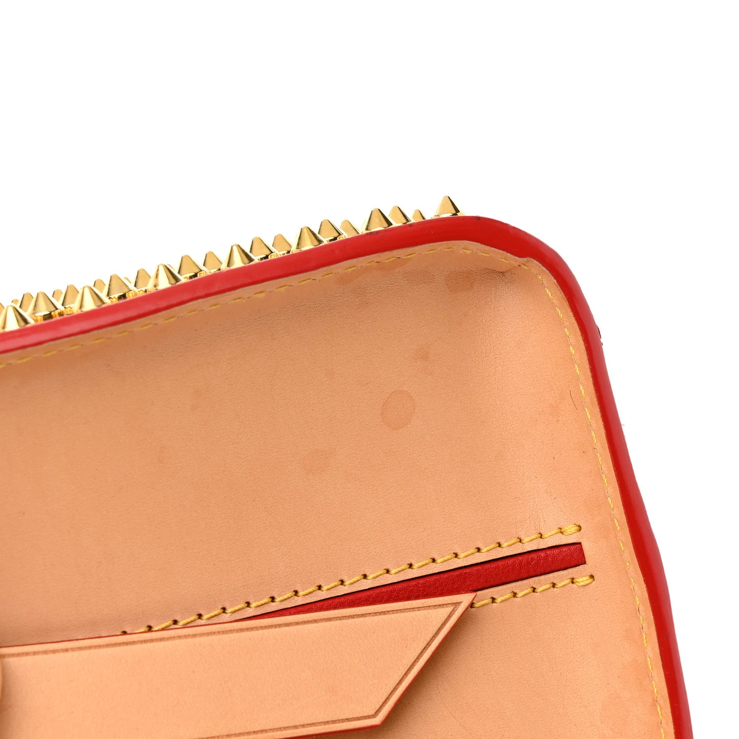 Monogram Calf Hair Spikes Iconoclasts Christian Louboutin Tote Red