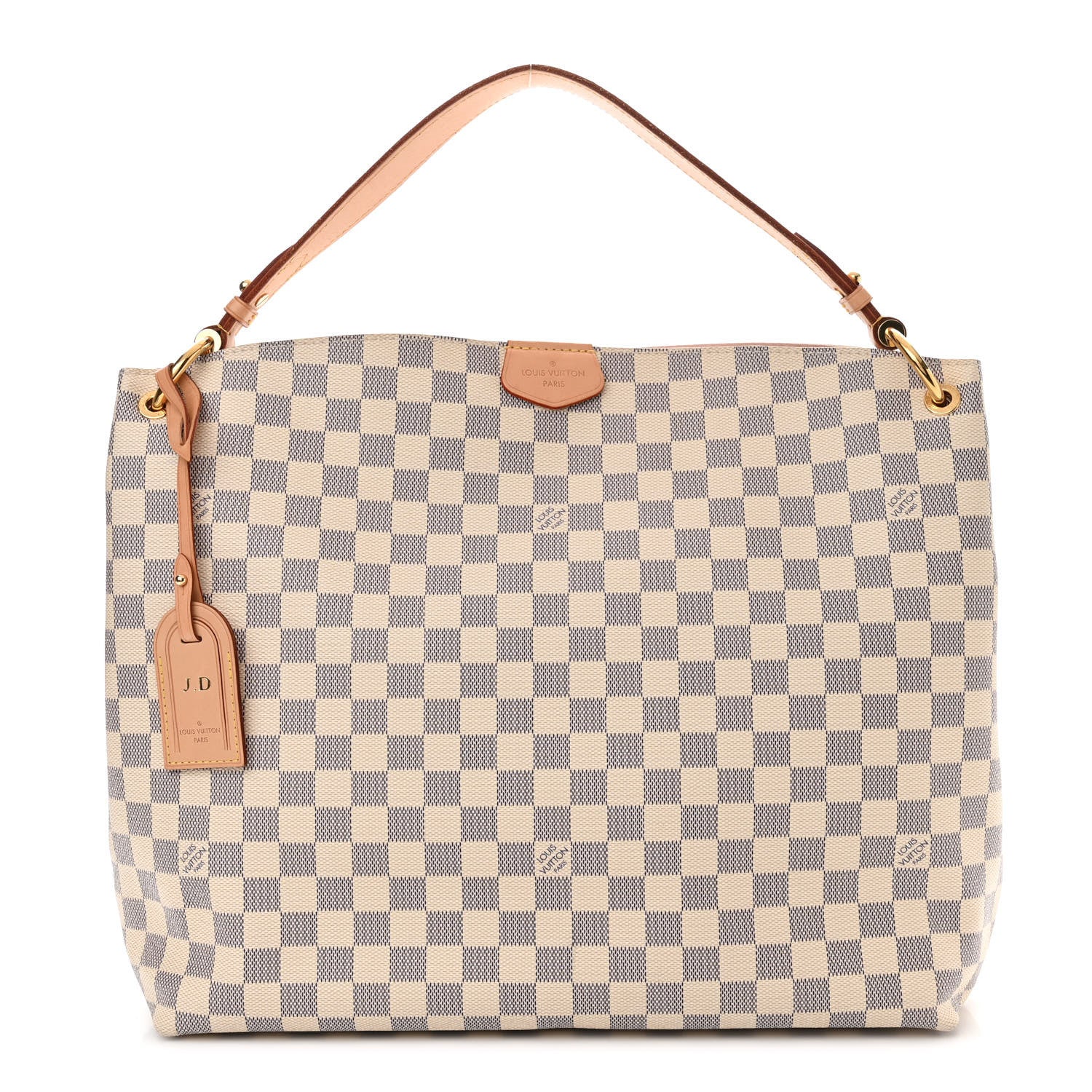 Louis Vuitton Damier Azur Graceful MM Rose Ballerine 1 of 12