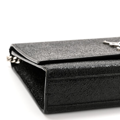 Saint Laurent Metallic Sparkle Calfskin Medium Monogram Kate Satchel Black 9 of 13