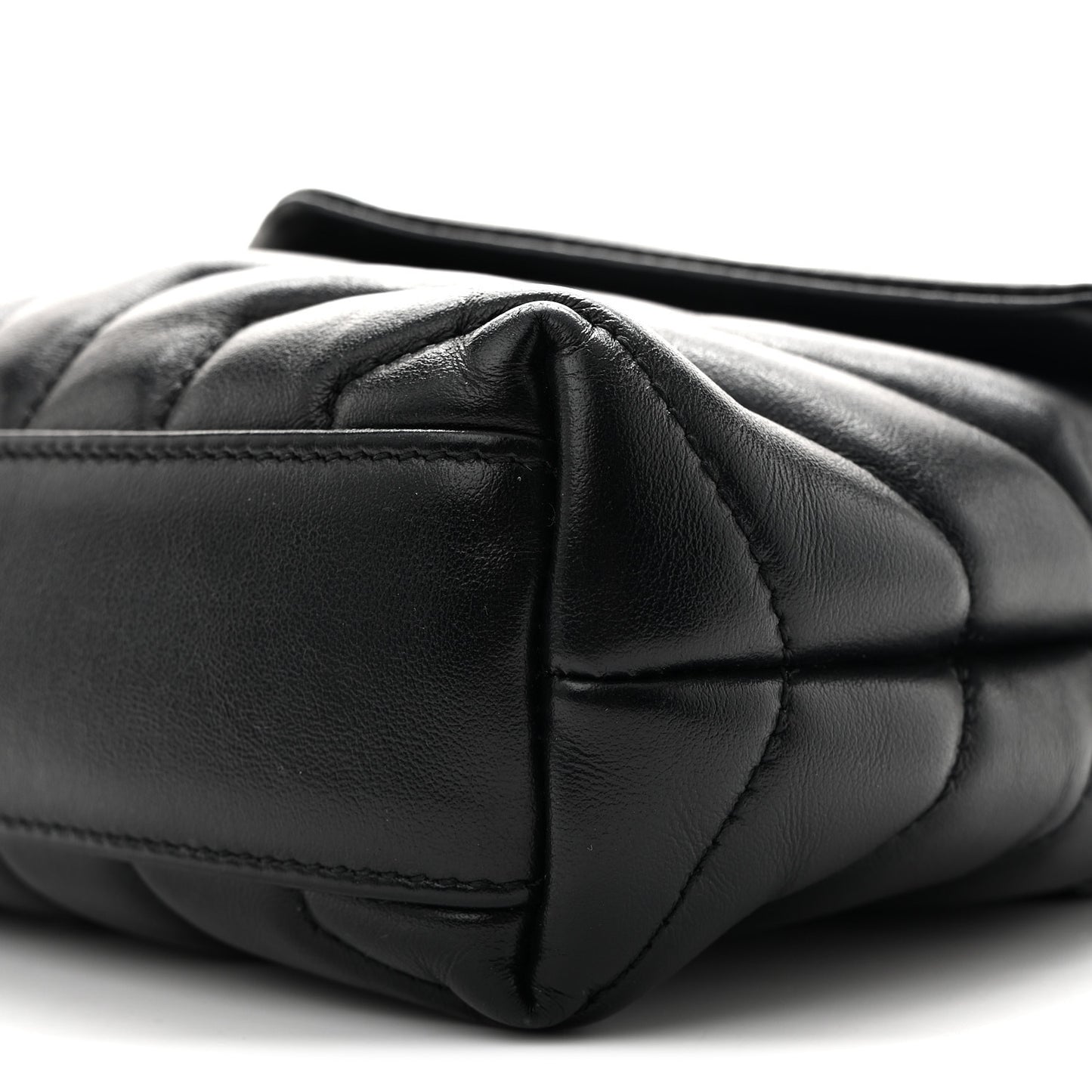 Calfskin Y Quilted Monogram Toy Loulou Crossbody Bag Black