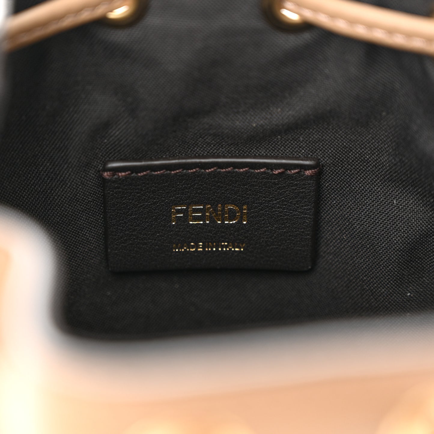 Denim Vitello King F is Fendi FF Embroidered Mini Mon Tresor Bucket Bag