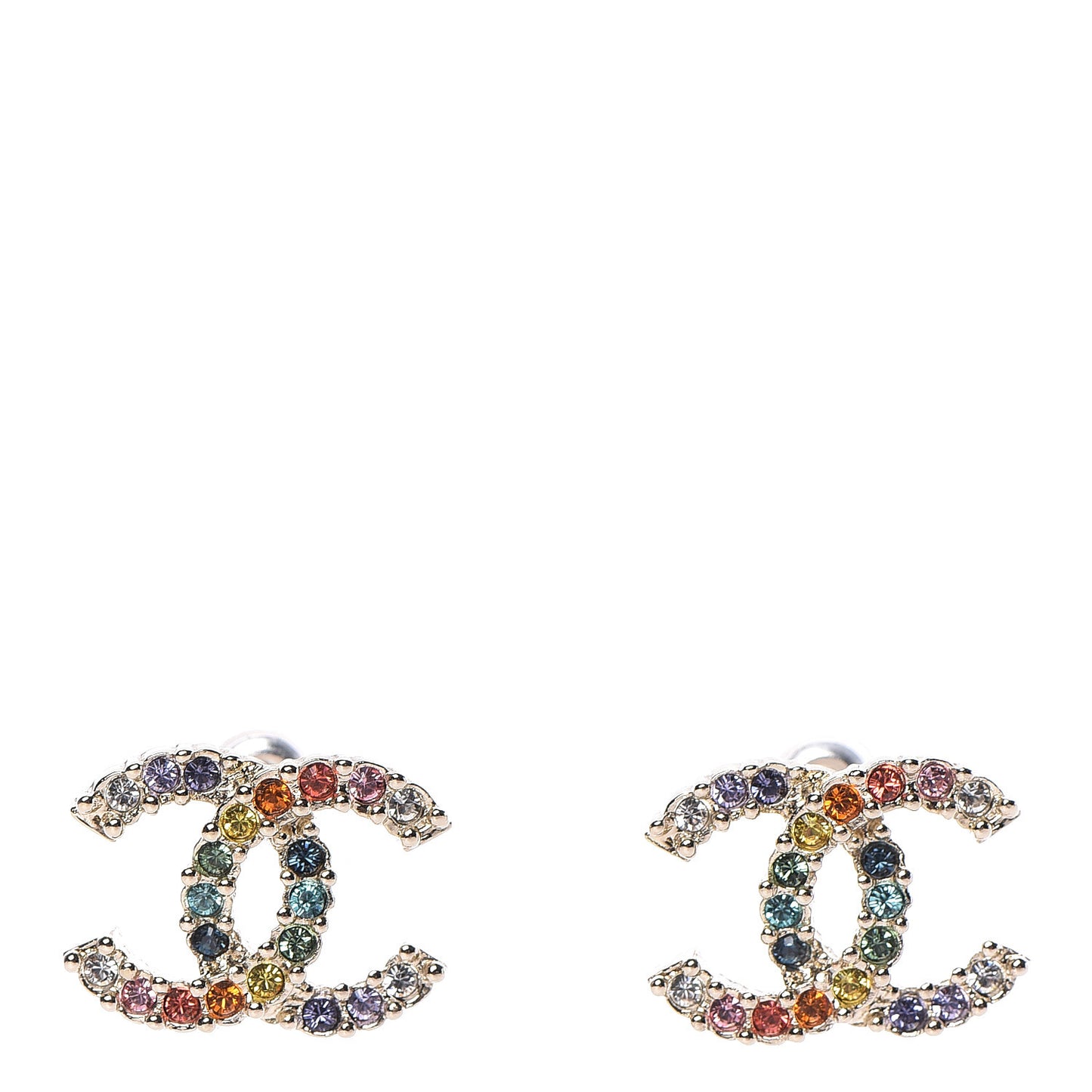 Crystal Over The Rainbow CC Earrings Gold Multicolor