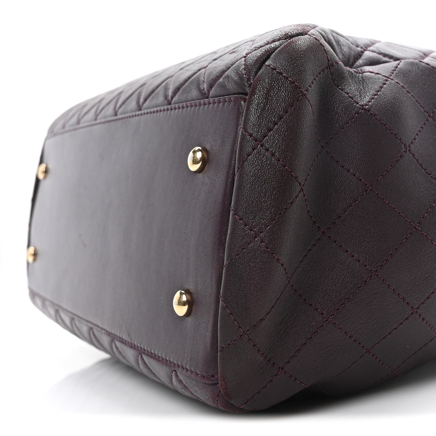 Chanel Lambskin Quilted Large Drawstring Shoulder Bag Dark Purple 10 of 10