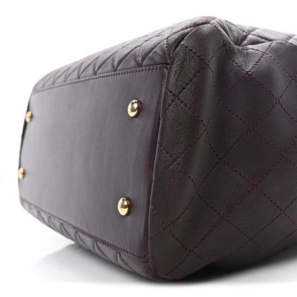 Chanel Lambskin Quilted Large Drawstring Shoulder Bag Dark Purple 10 of 10