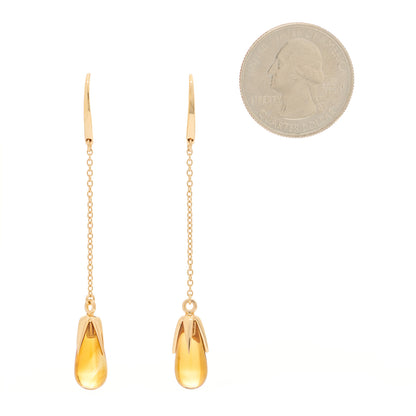 Pomellato 18K Yellow Gold Citrine Drop Earrings 2 of 5