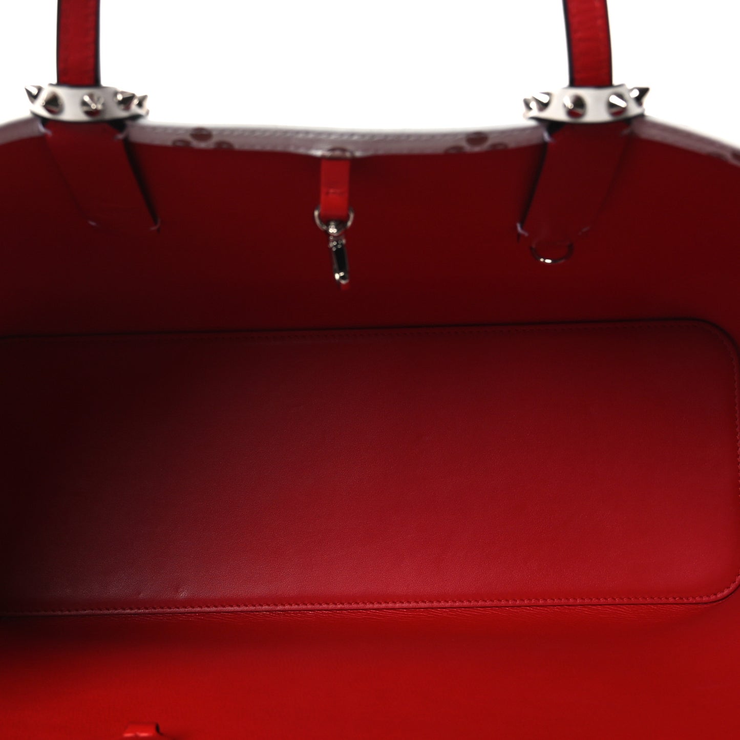 Calfskin Patent Degrade Loubinthesky East West Cabata Tote White