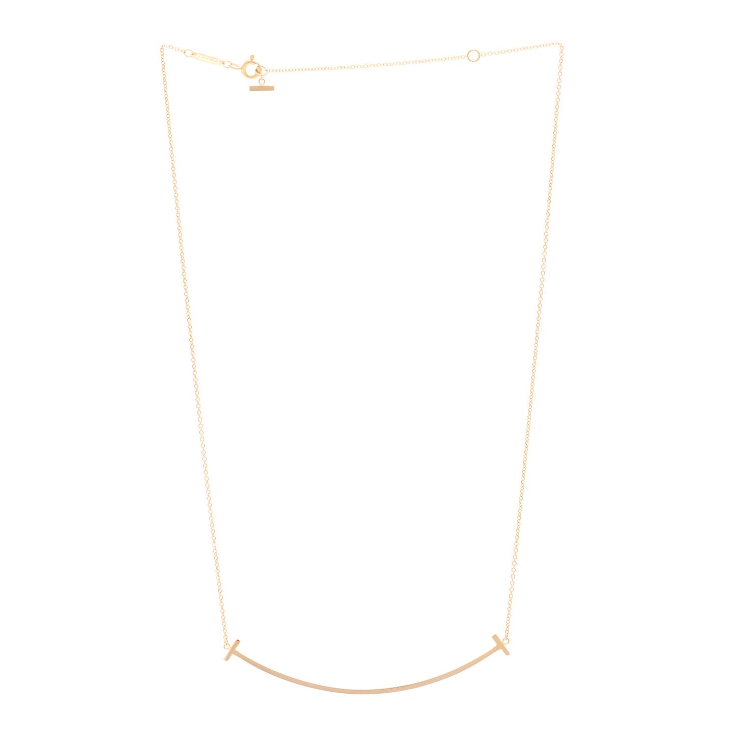 18K Rose Gold Large T Smile Pendant Necklace