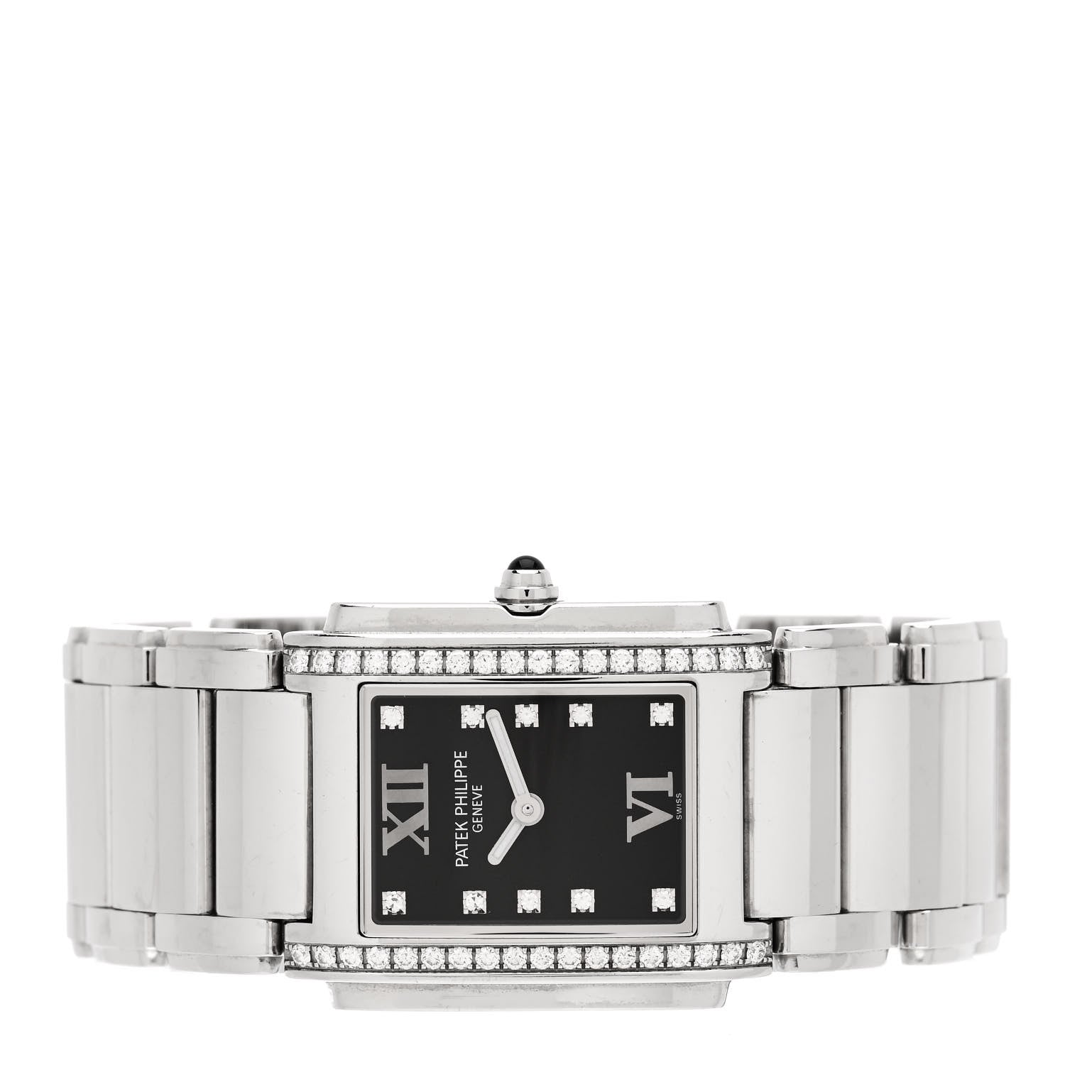 Patek Philippe Stainless Steel Diamond 25mm Twenty-4 Quartz Watch Black 4910/10A-001 2 of 4
