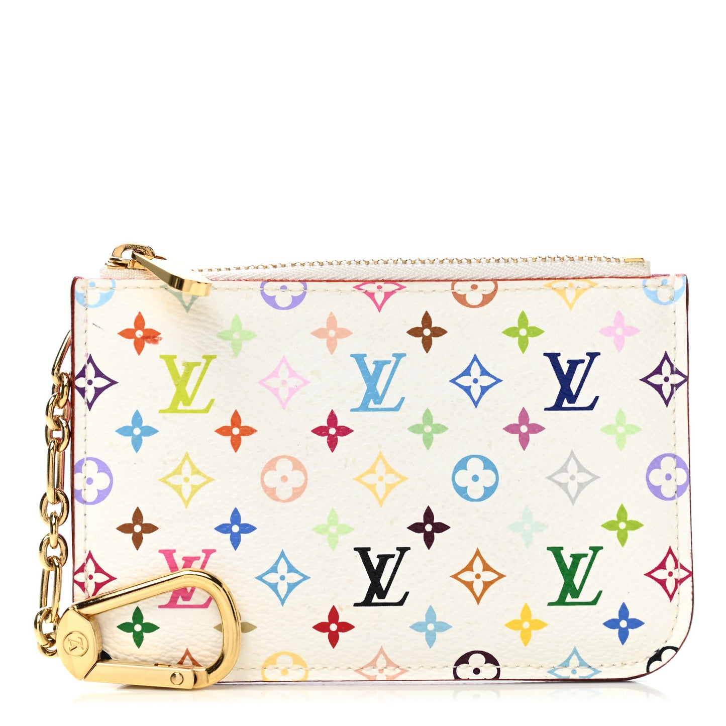 Monogram Multicolor Key Pouch White Litchi