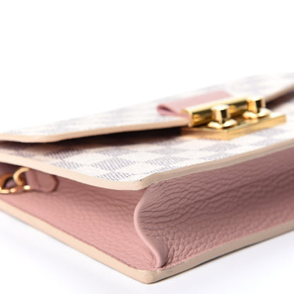 Louis Vuitton Damier Azur Croisette Chain Wallet Rose Ballerine 8 of 10