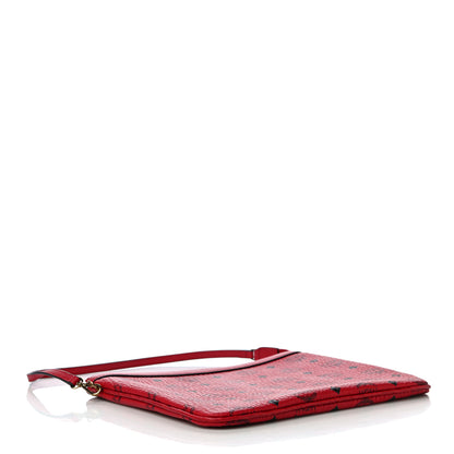 MCM Visetos Liz Shopper Tote Pouch Ruby Red 4 of 10