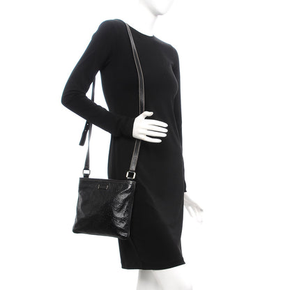 Gucci Guccissima Small Flat Messenger Bag Black 2 of 7