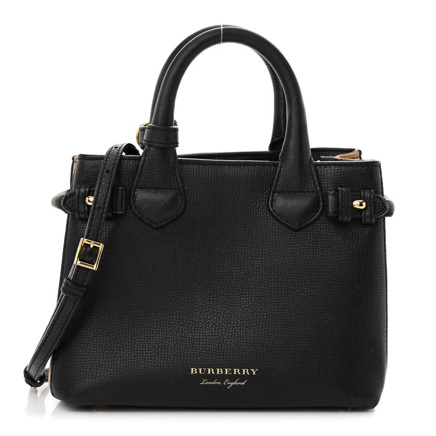 Derby Calfskin House Check Baby Banner Tote Black