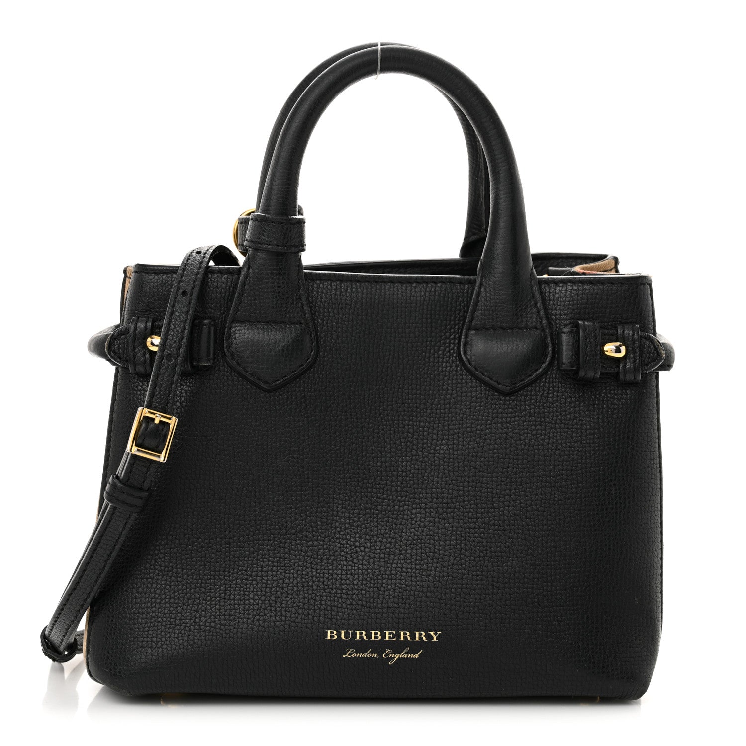 Burberry Derby Calfskin House Check Baby Banner Tote Black 1 of 16