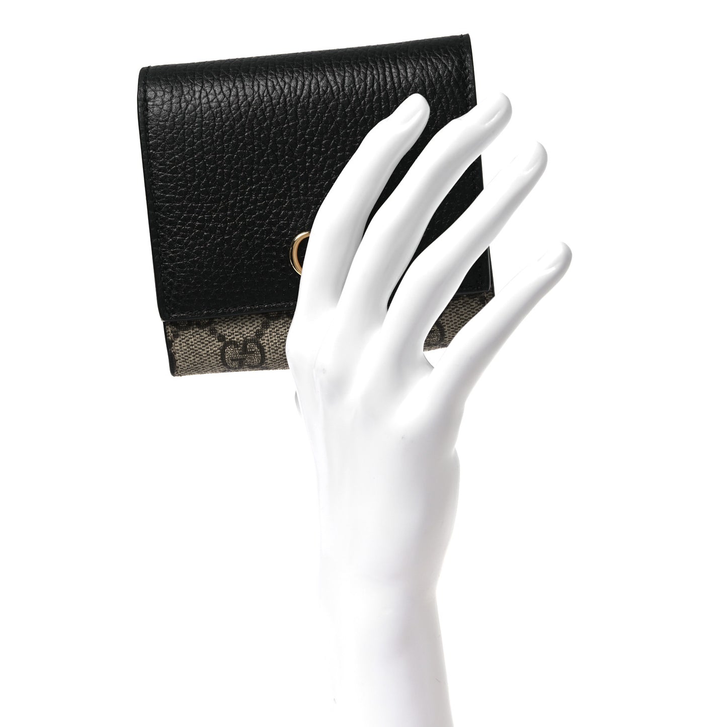 Dollar Calfskin GG Supreme Monogram Medium GG Marmont Wallet Black Beige Ebony