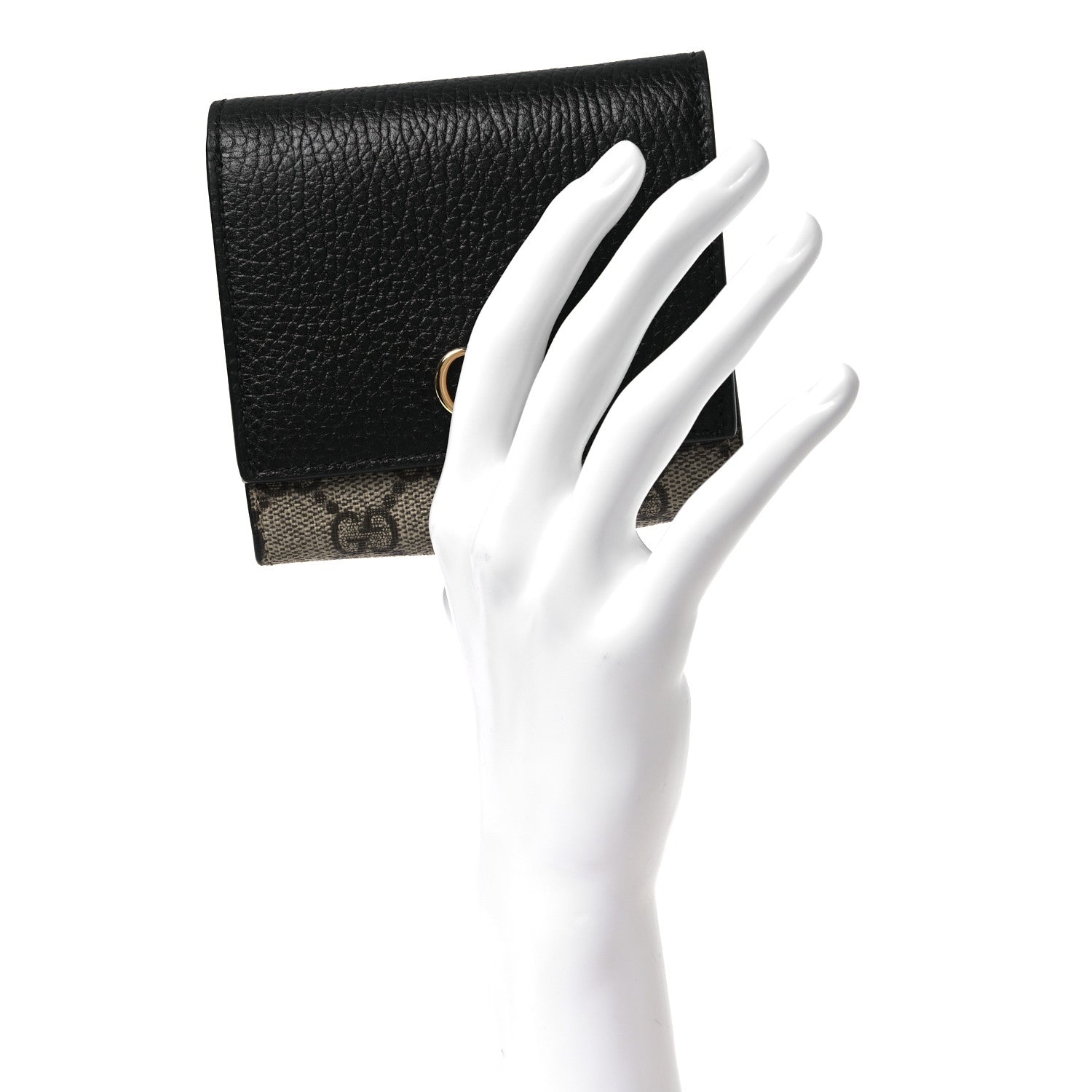 Gucci Dollar Calfskin GG Supreme Monogram Medium GG Marmont Wallet Black Beige Ebony 2 of 6