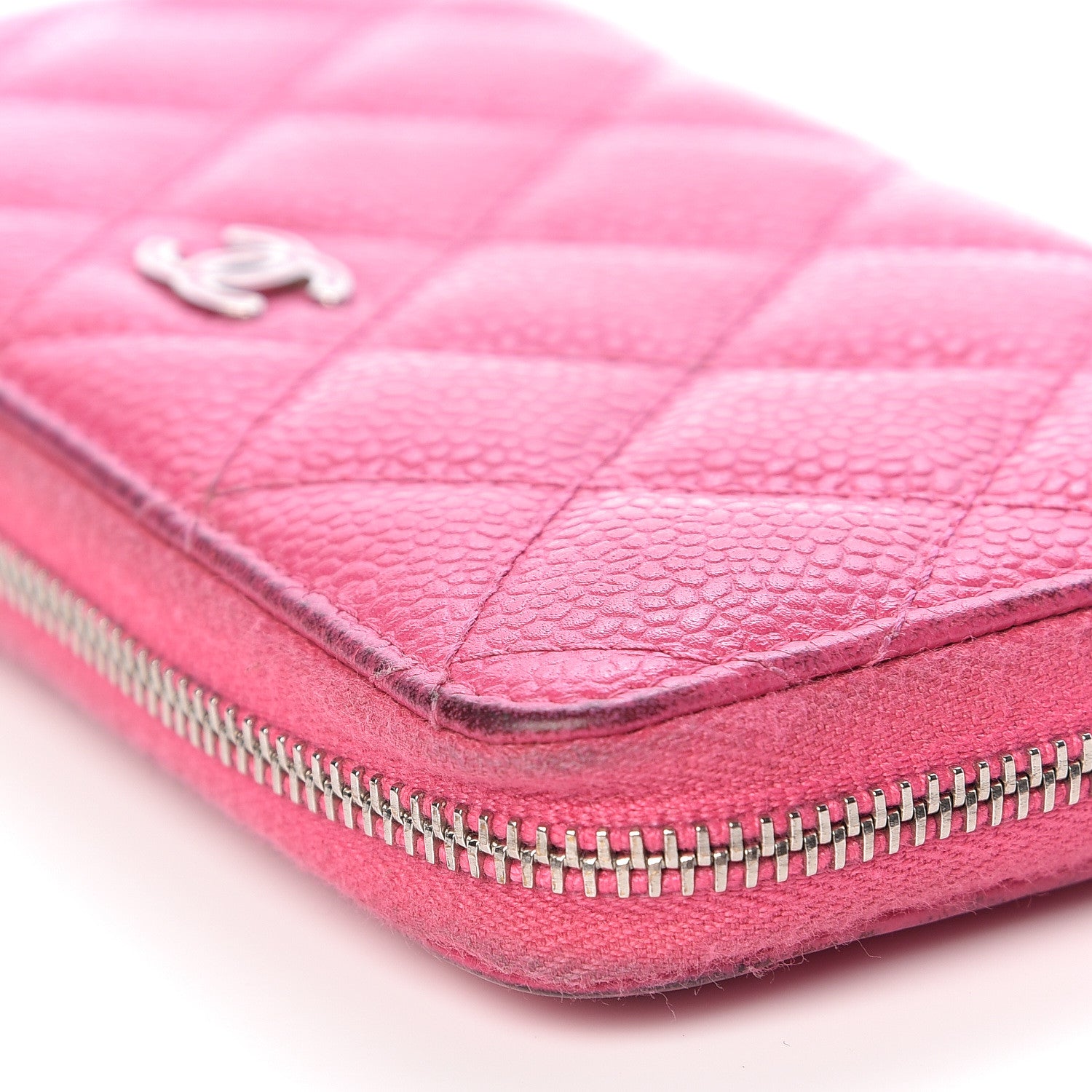 Chanel Caviar Quilted Small Zip Around Wallet Pink 16 of 20