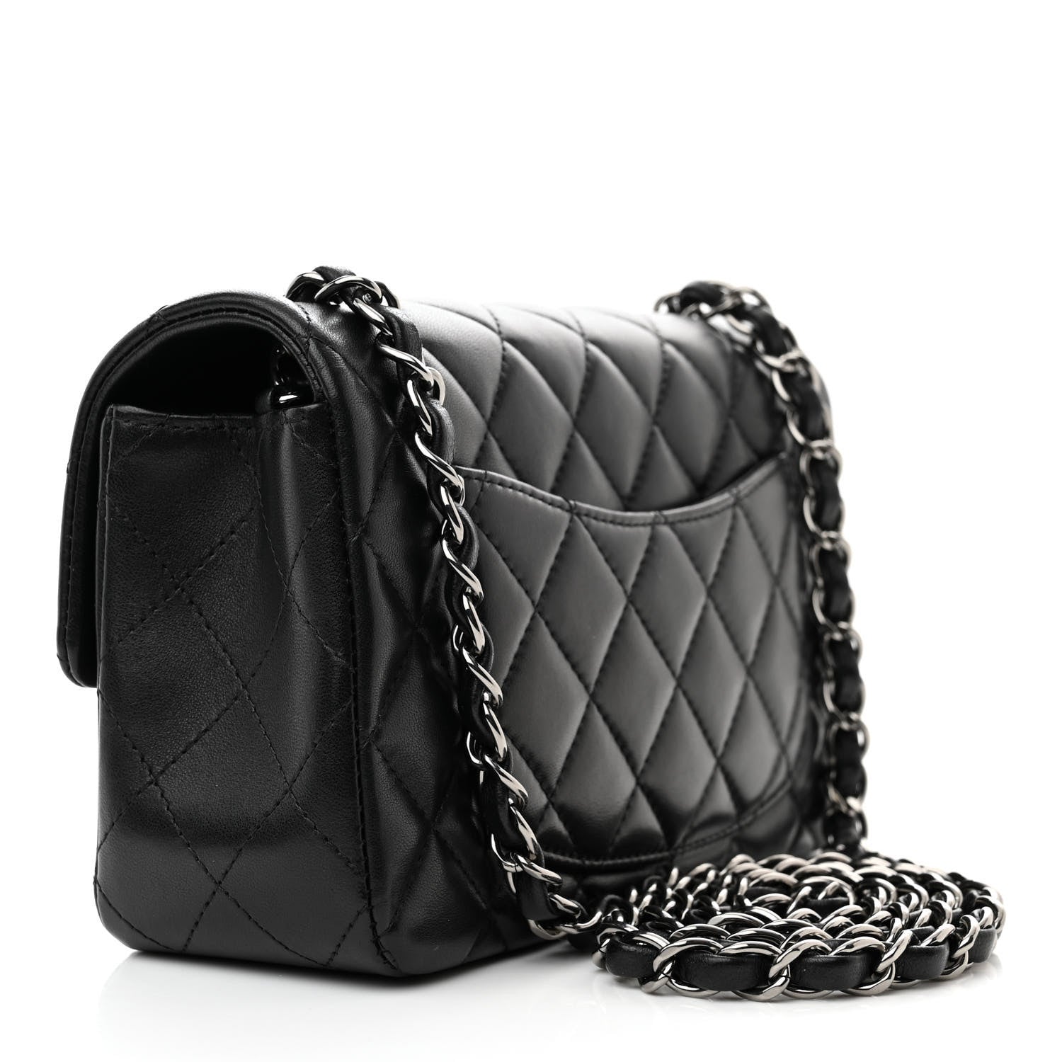 Chanel Lambskin Quilted Mini Rectangular Flap Black 3 of 11