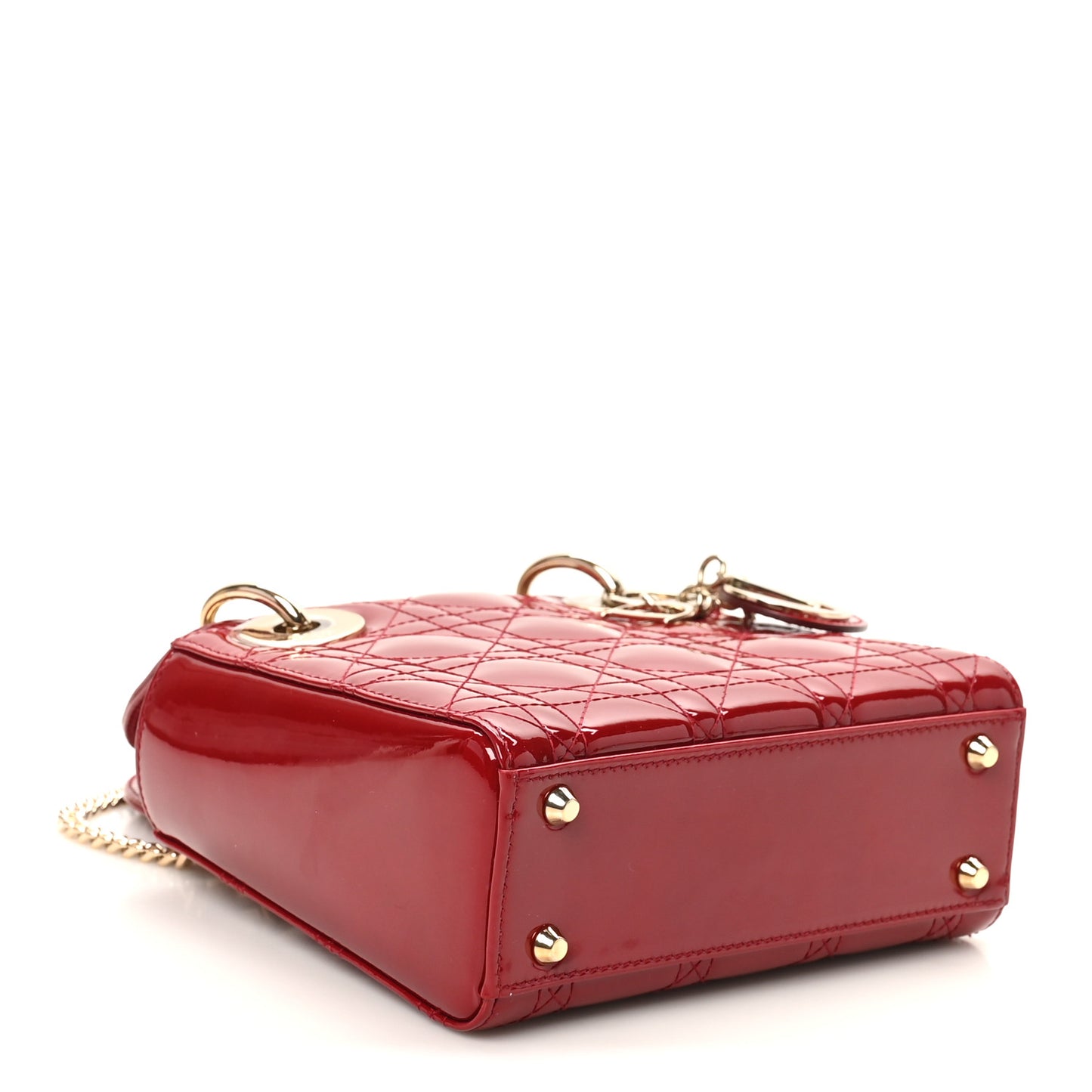 Patent Cannage Mini Lady Dior Red