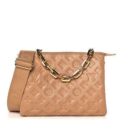 Louis Vuitton Lambskin Embossed Monogram Coussin PM Camel 1 of 10