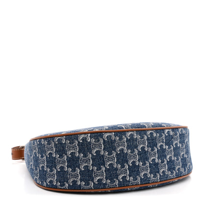 Celine Denim Triomphe Ava Shoulder Bag Blue 4 of 11