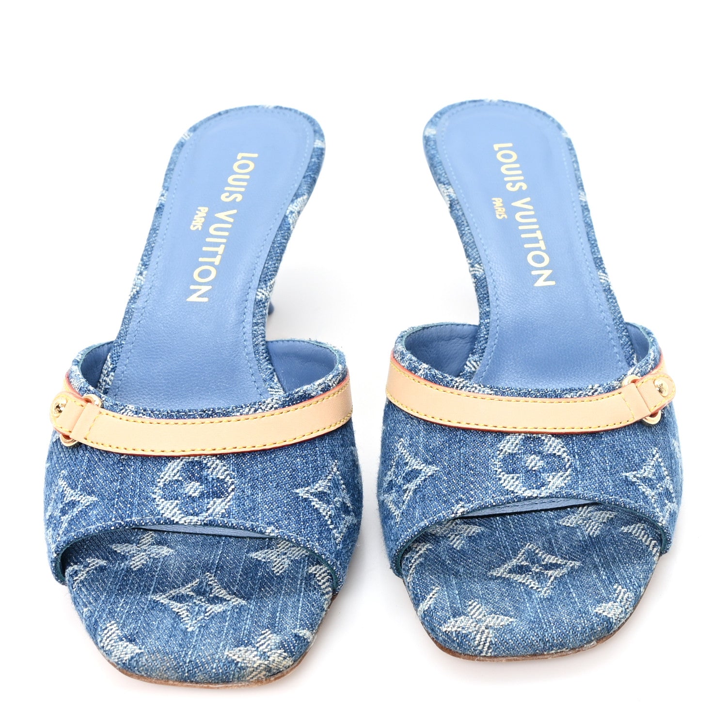 Louis Vuitton Monogram Denim 6AM Mules 37 Light Blue 3 of 9