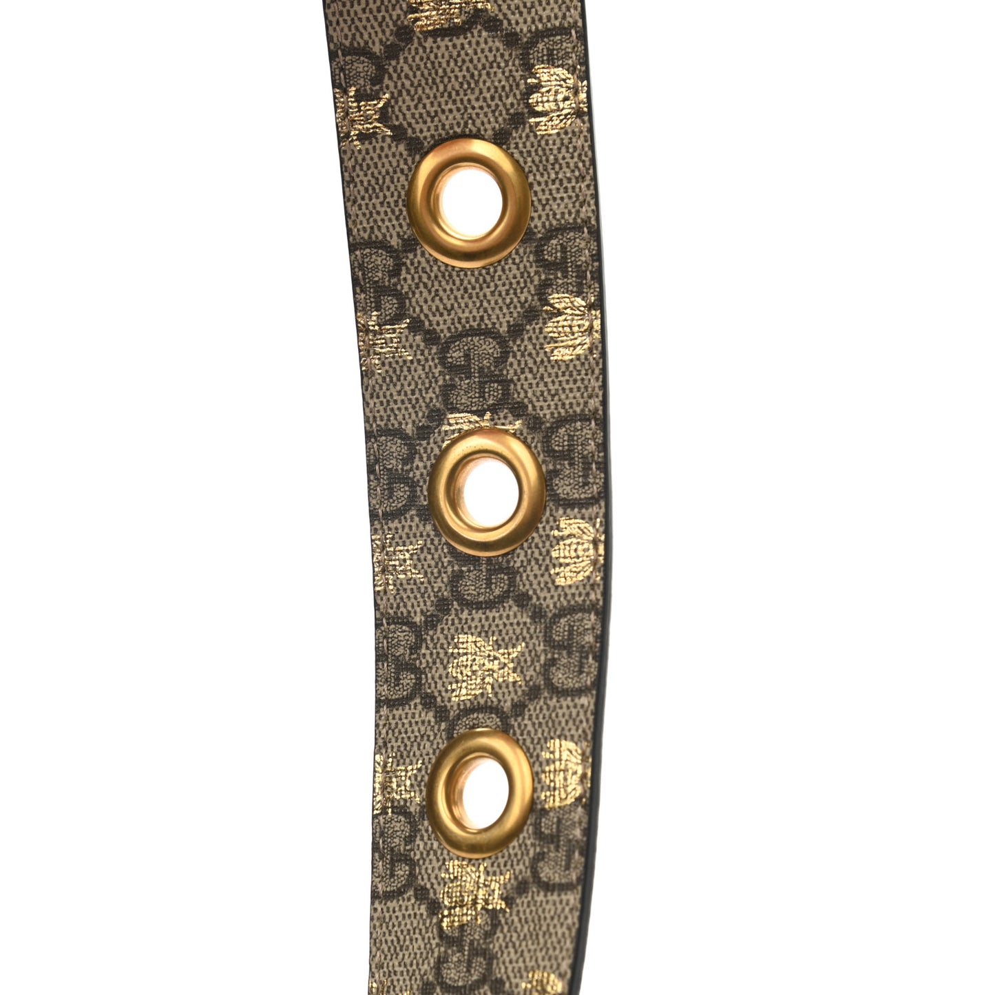 GG Supreme Monogram Bees Belt 95 38 Beige Oro Black