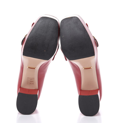 Gucci Malaga Kid GG Marmont Fringe Platform Loafer Pumps 38 Hibiscus Red 5 of 11