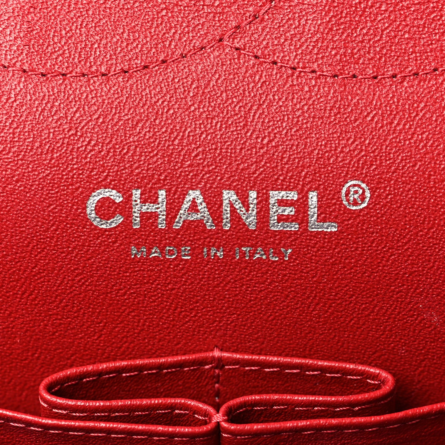 Caviar Quilted Jumbo Double Flap Red