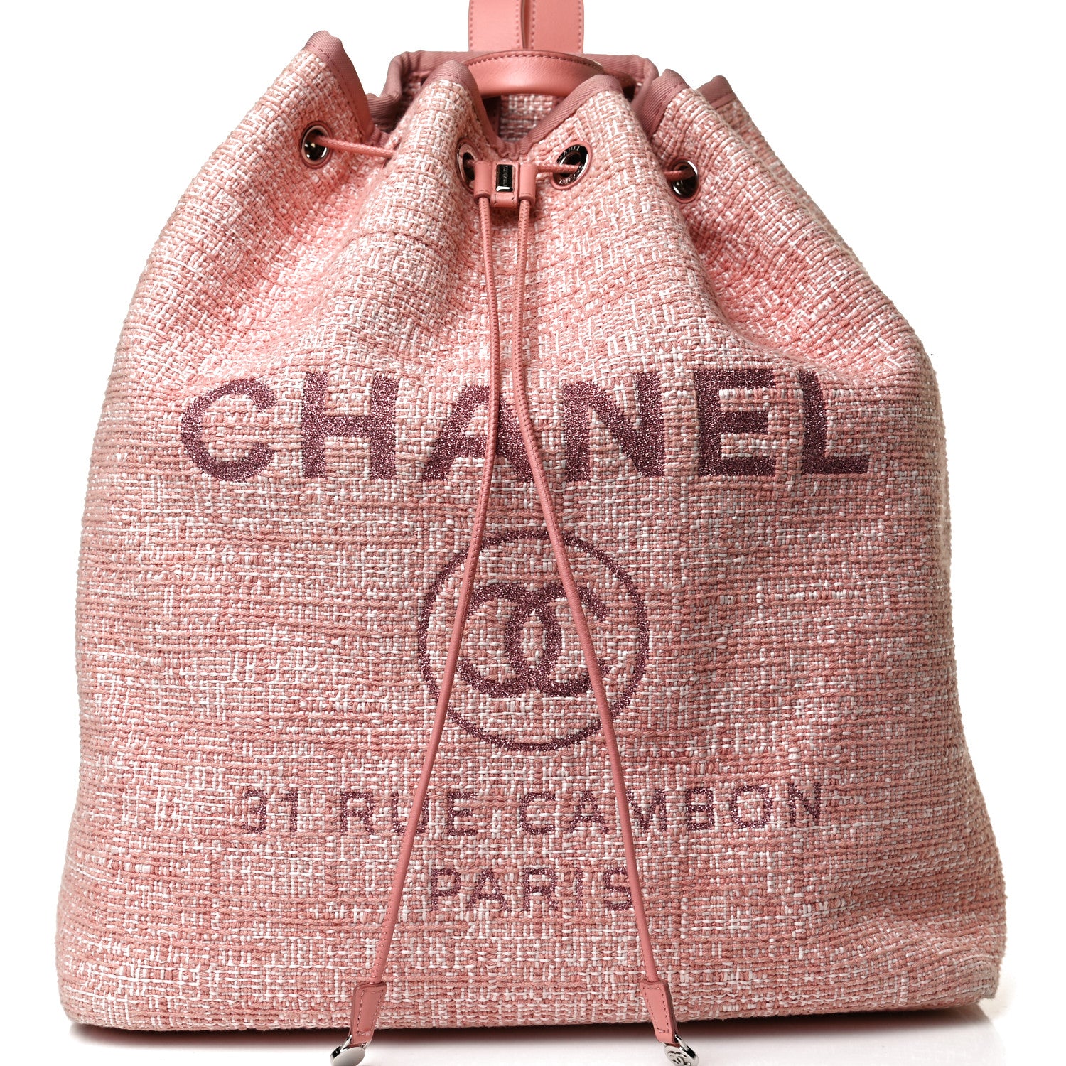 Chanel Canvas Large Deauville Backpack Pink 7 of 9
