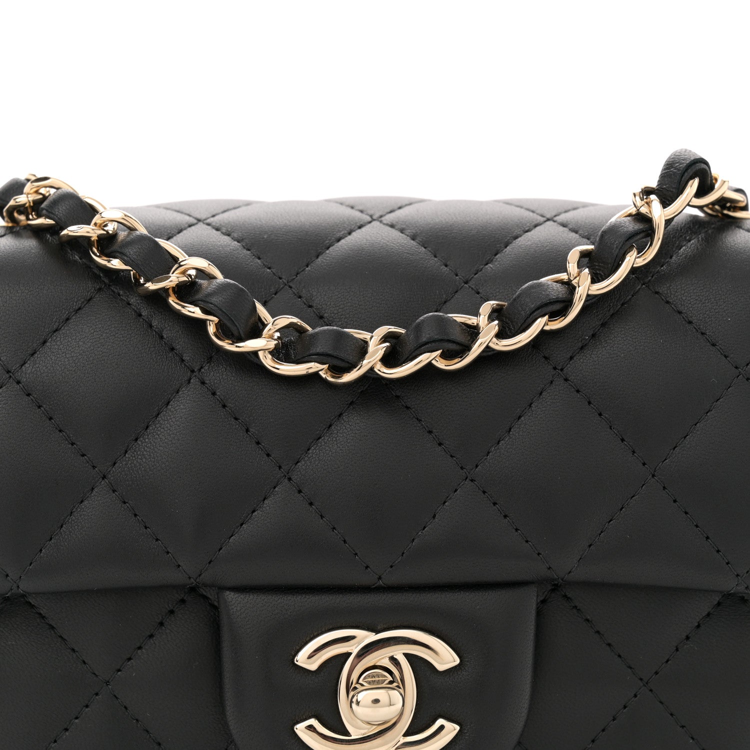 Chanel Lambskin Quilted Mini Rectangular Flap Black 8 of 10