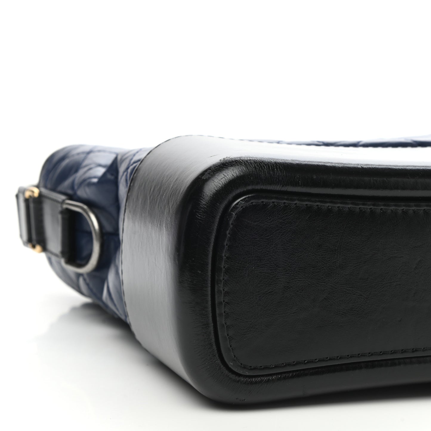 Aged Calfskin Quilted Medium Gabrielle Hobo Navy Black