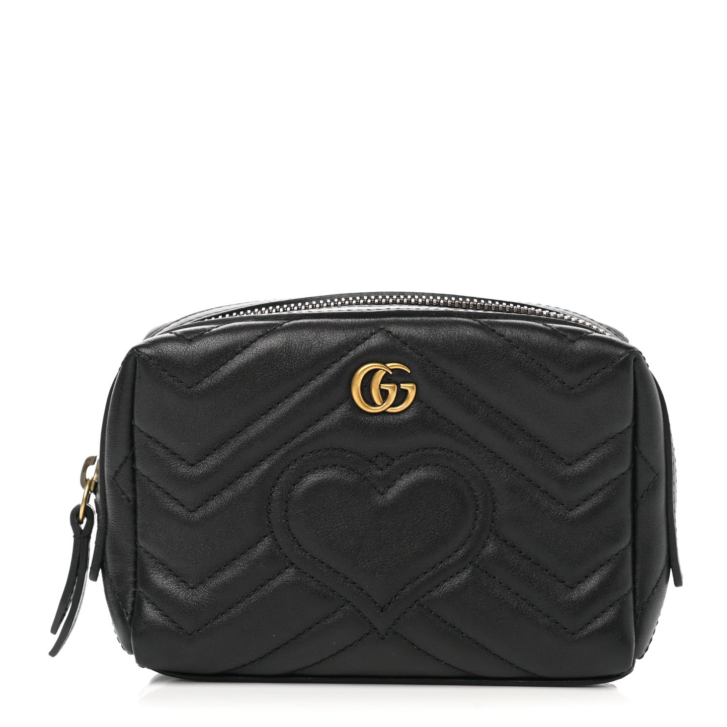 Calfskin Matelasse GG Marmont Cosmetic Case Black