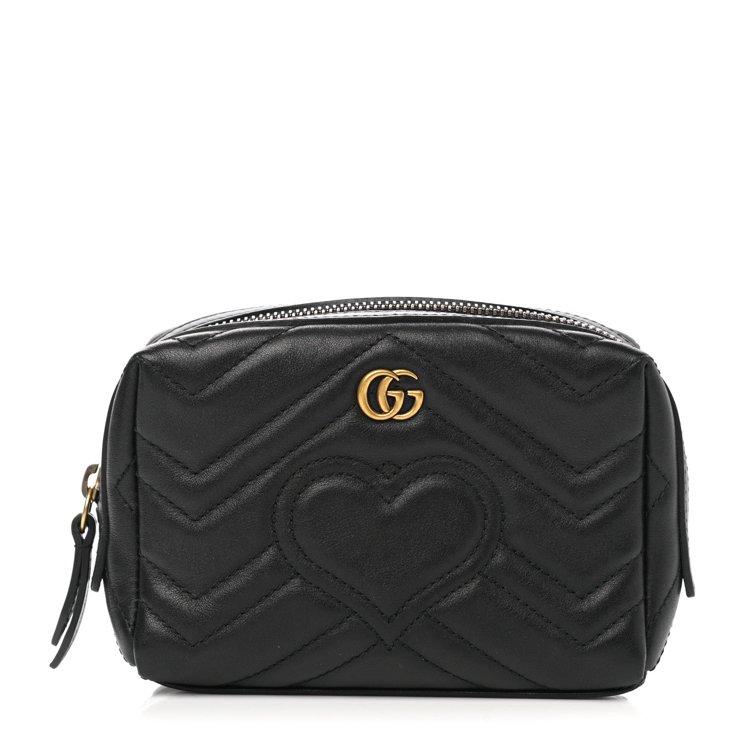 Gucci Calfskin Matelasse GG Marmont Cosmetic Case Black 1 of 8