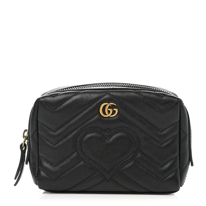 Gucci Calfskin Matelasse GG Marmont Cosmetic Case Black 1 of 8