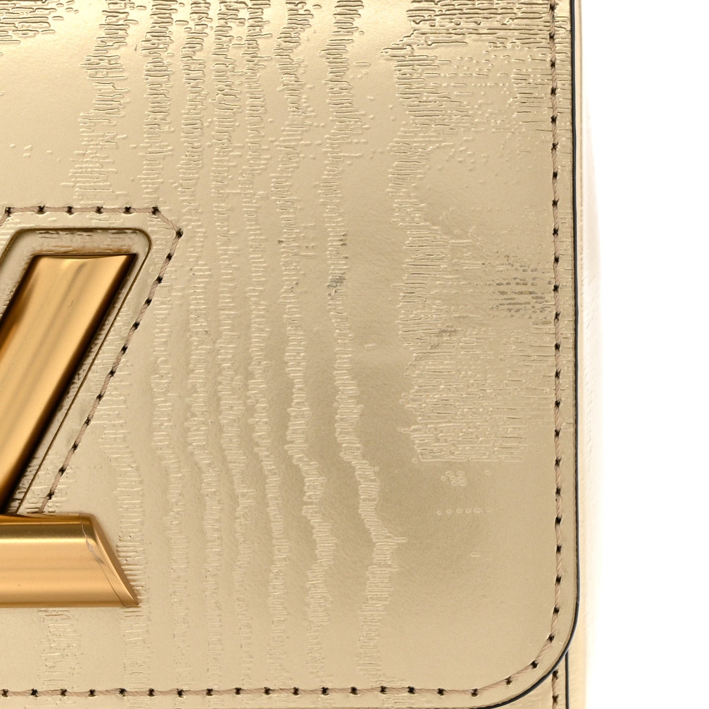 Calfskin Gravity Twist Shoulder Bag PM Gold