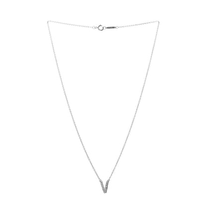 Tiffany Platinum Diamond Letters V Pendant Necklace 3 of 6